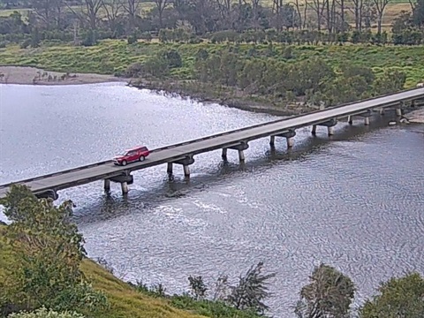 An image from the Sherwood Bridge flood monitoring camera