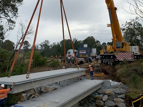 Decking being installed on a bridge