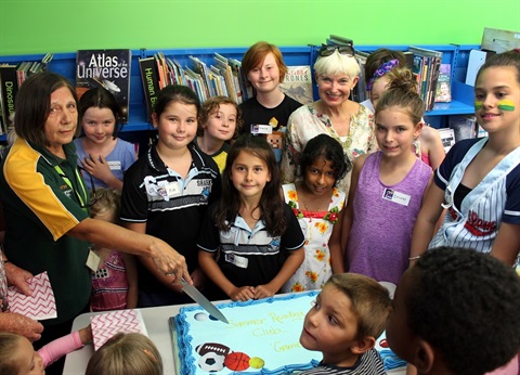 Mayor Liz Campbell at a school holiday event