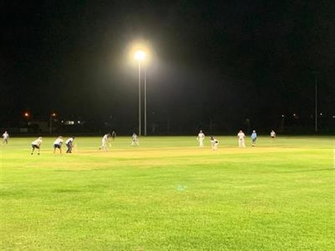 lights on at Verge Street oval for night cricket